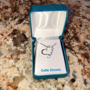 Necklace, Cubic Zircona, Heart Shaped